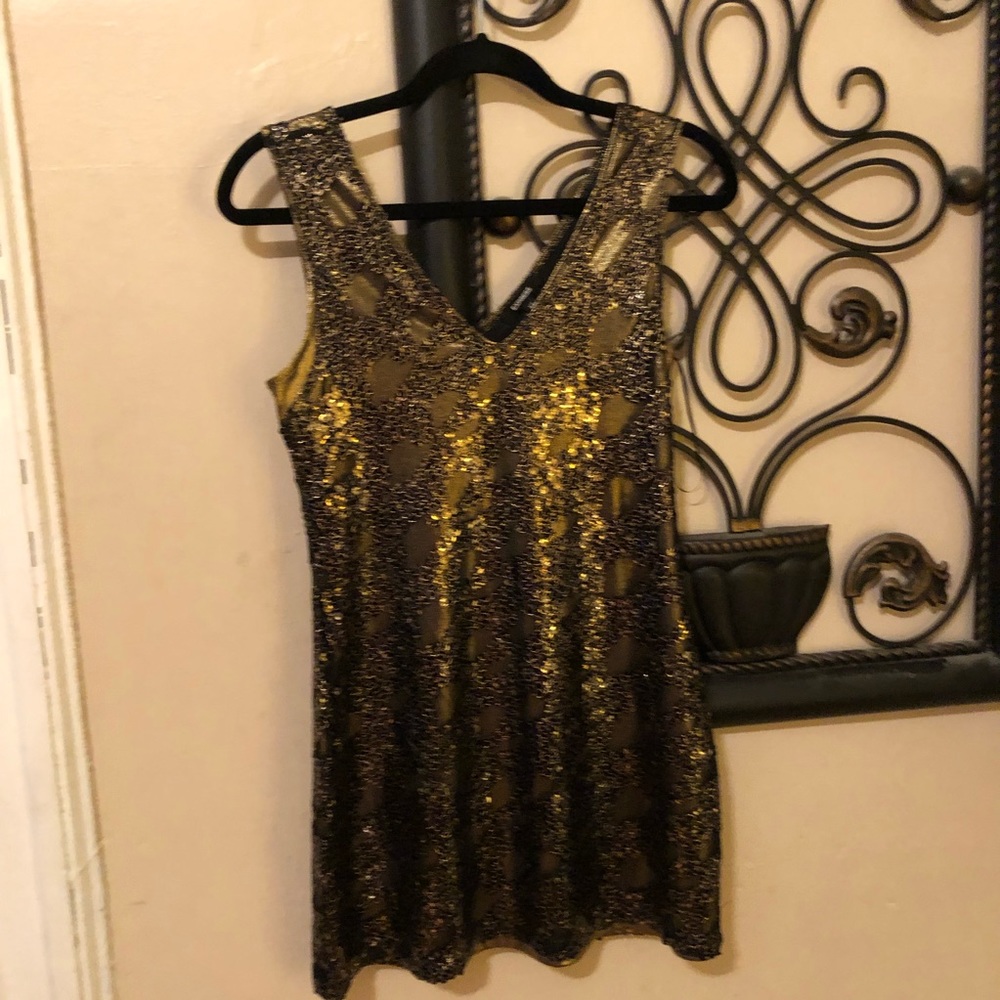 Black and Gold sequence dress